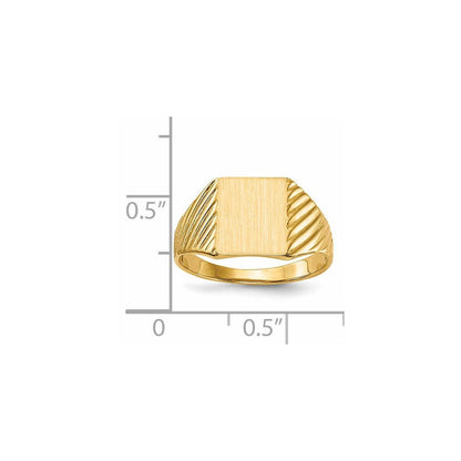 14K Gelbgold Siegelring mit offener Fassung, 9,5 x 8,0 mm