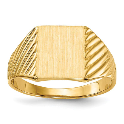 14K Gelbgold Siegelring mit offener Fassung, 9,5 x 8,0 mm