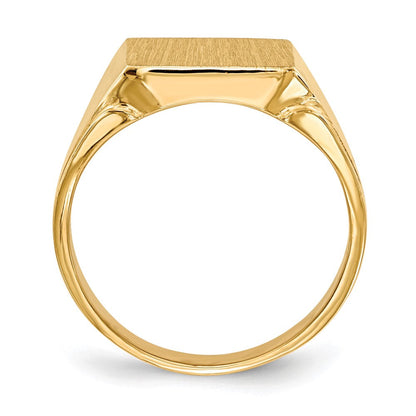 14K Gelbgold Herren-Siegelring, 12,0x12,0 mm, offene Rückseite