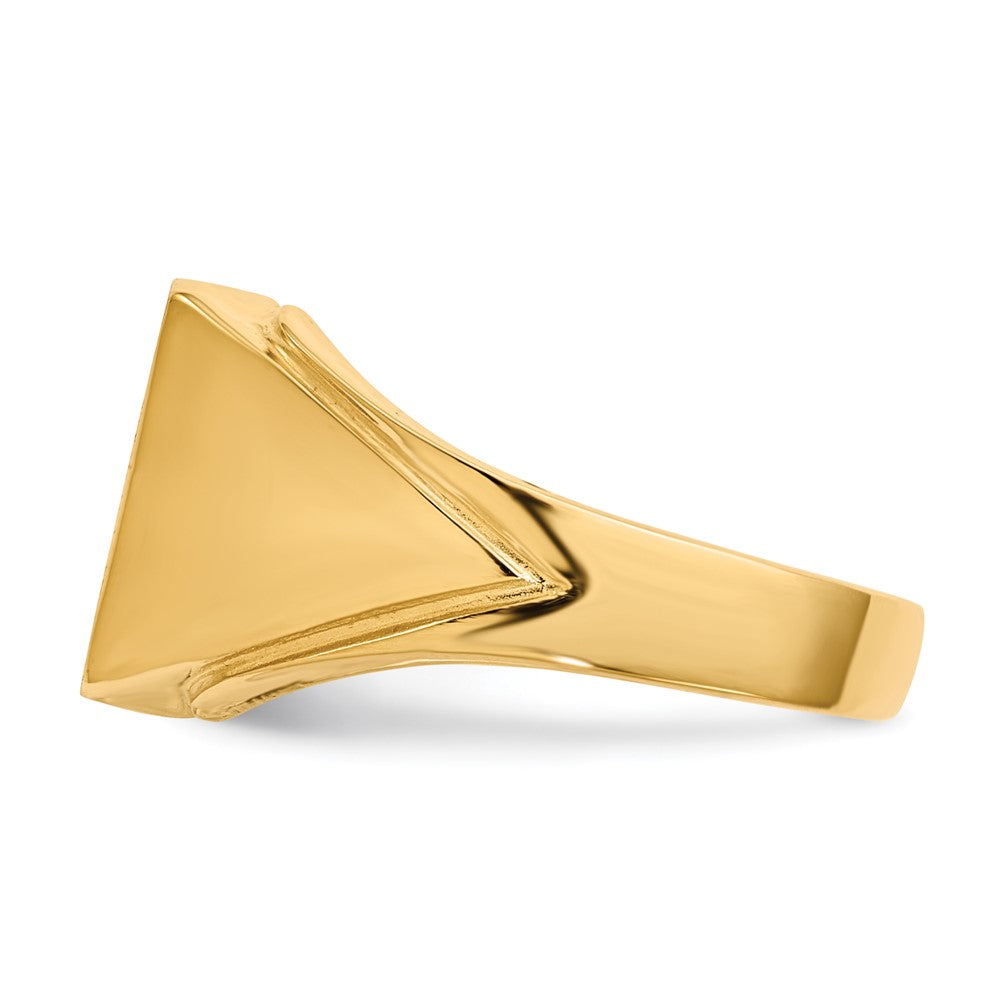 14K Gelbgold Herren-Siegelring, 12,0x12,0 mm, offene Rückseite