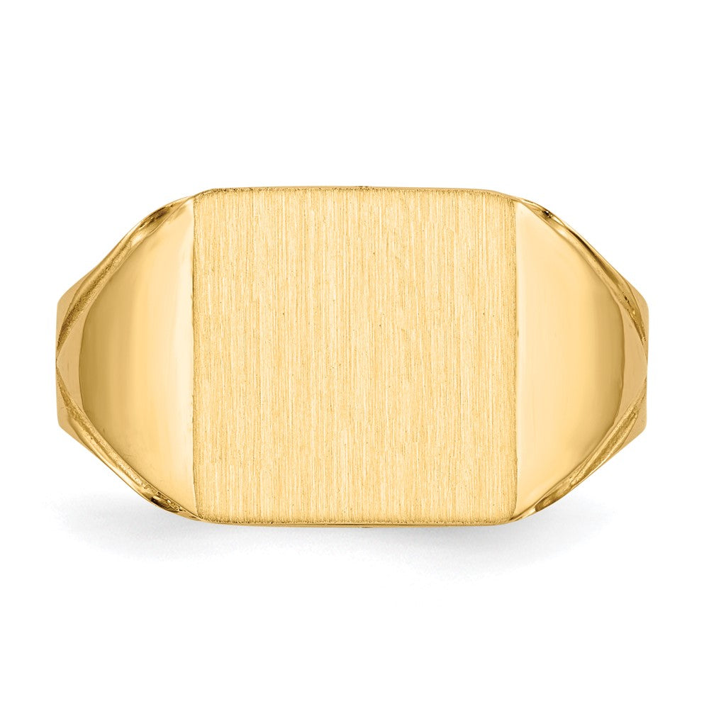 14K Gelbgold Herren-Siegelring, 12,0x12,0 mm, offene Rückseite