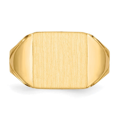 14K Gelbgold Herren-Siegelring, 12,0x12,0 mm, offene Rückseite
