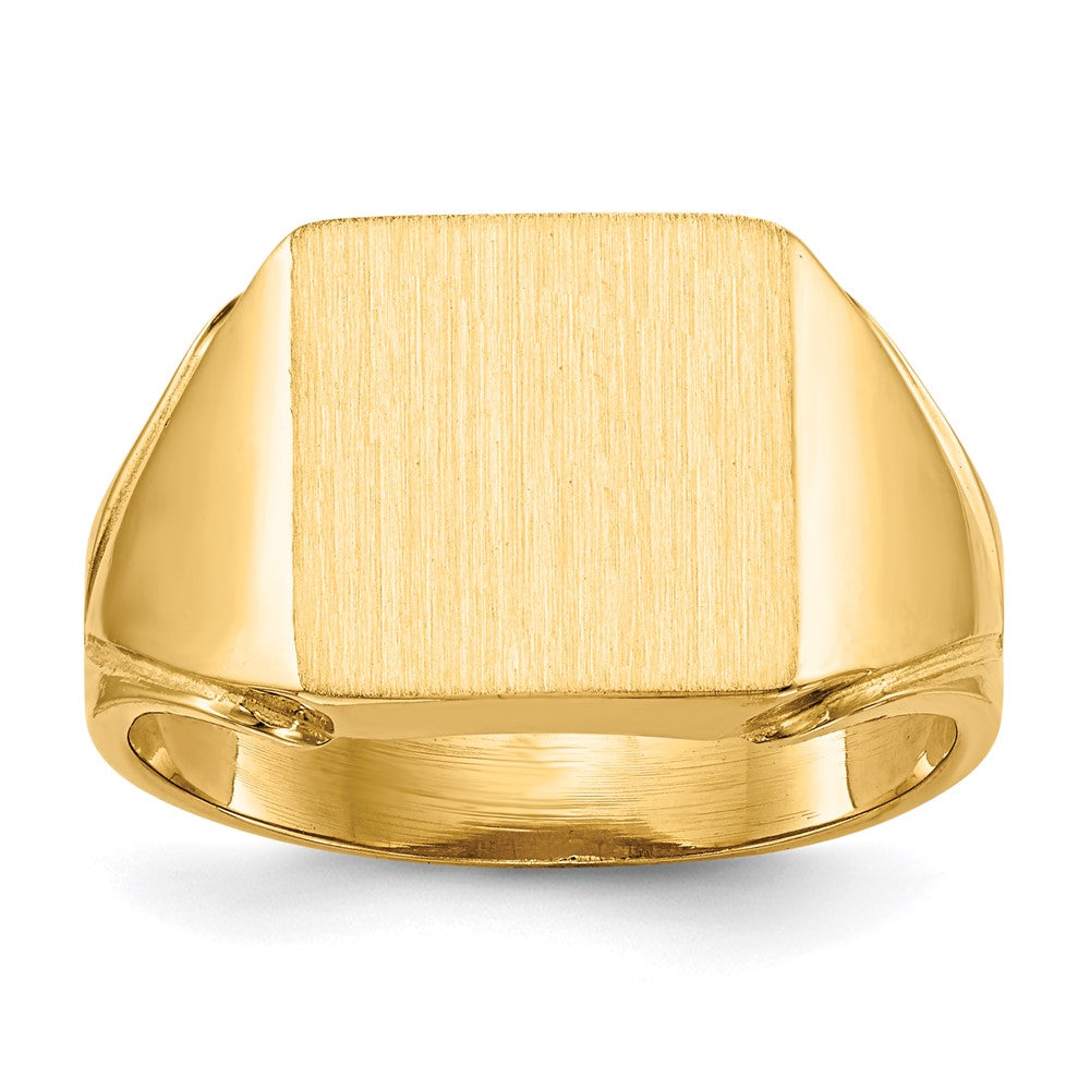 14K Gelbgold Herren-Siegelring, 12,0x12,0 mm, offene Rückseite