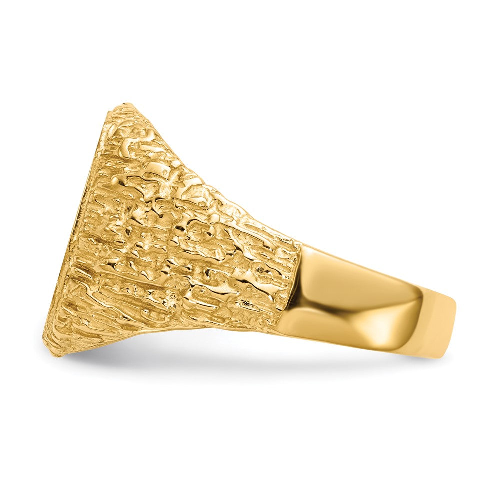 14K Gelbgold Herren-Siegelring mit geschlossener Fassung, 13,5x13,5mm