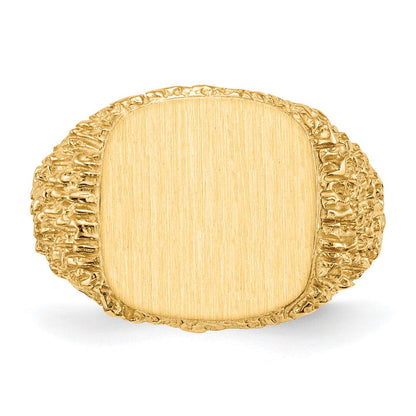 14K Gelbgold Herren-Siegelring mit geschlossener Fassung, 13,5x13,5mm