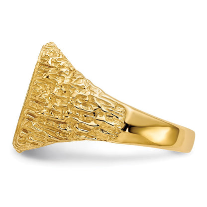 14K Gelbgold 13,5x13,5 mm Siegelring mit offenem Rücken für Herren