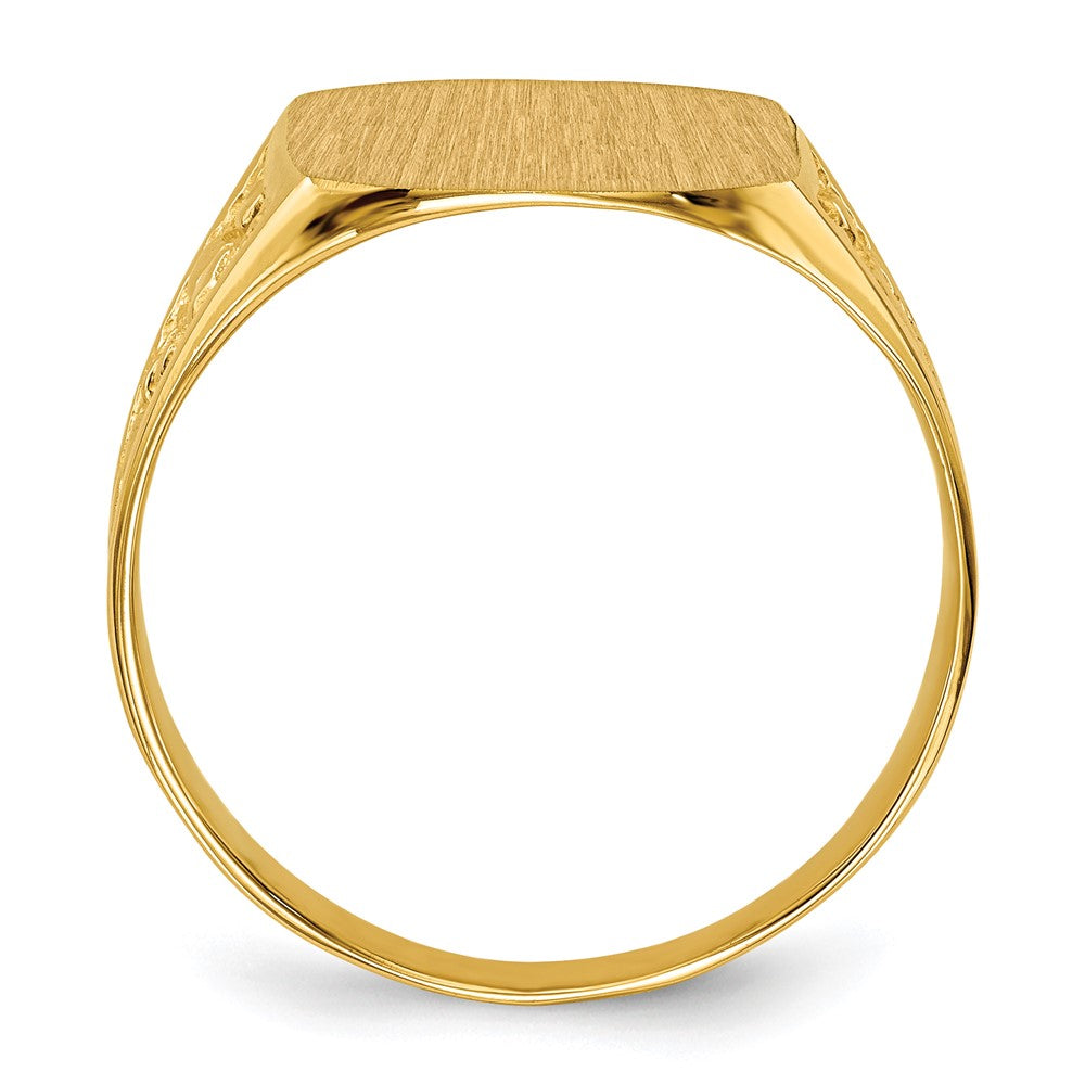 14K Gelbgold 14,0x14,0mm Herren-Siegelring mit geschlossener Rückseite