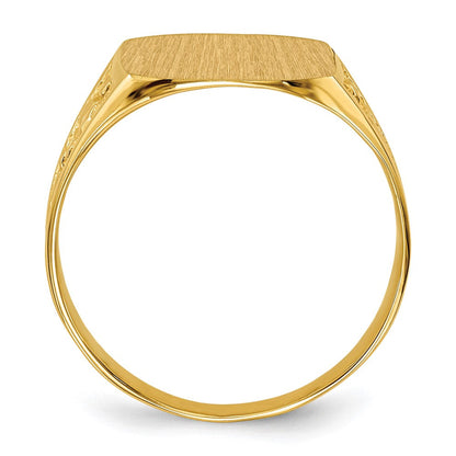 14K Gelbgold 14,0x14,0mm Herren-Siegelring mit geschlossener Rückseite