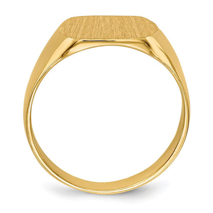 14K Gelbgold Siegelring mit geschlossener Rückseite, 10,5x12,0 mm