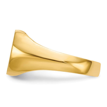 14K Gelbgold Siegelring mit geschlossener Rückseite, 10,5x12,0 mm