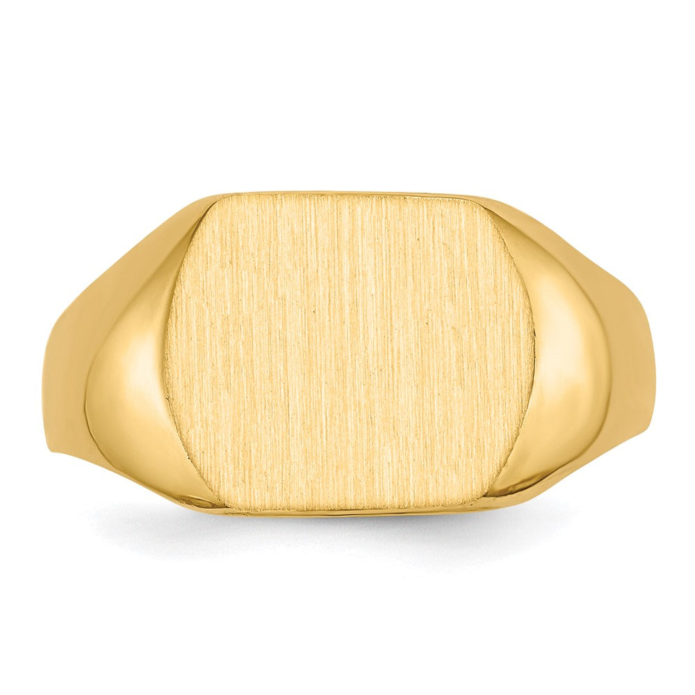 14K Gelbgold Siegelring mit geschlossener Rückseite, 10,5x12,0 mm