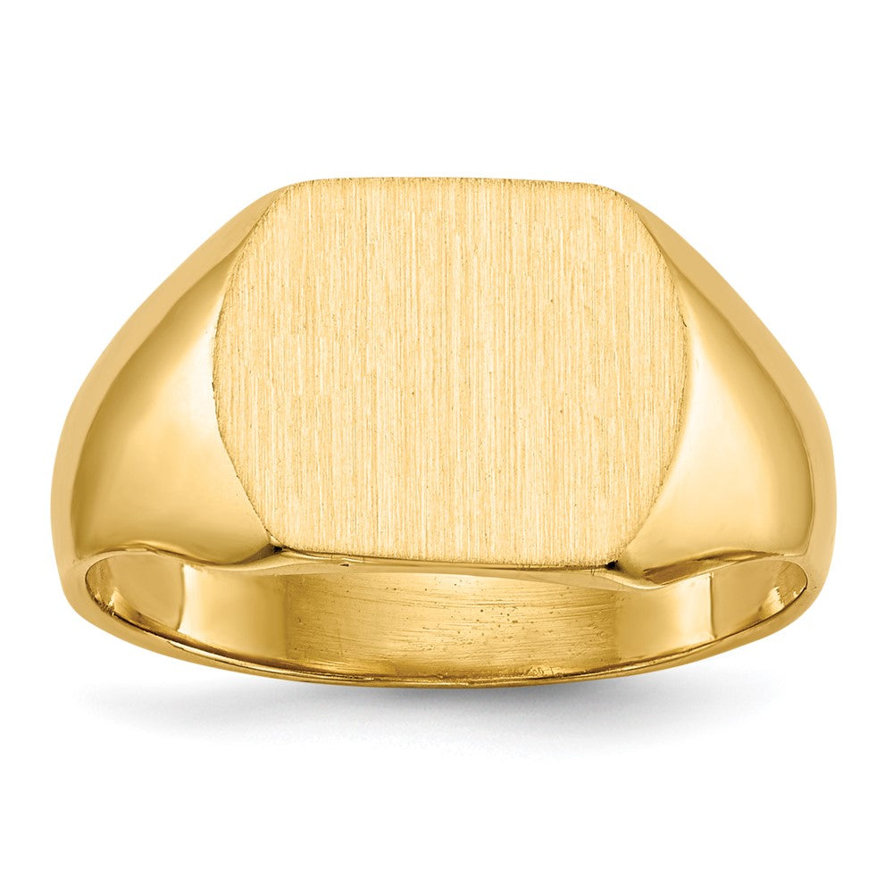 14K Gelbgold Siegelring mit geschlossener Rückseite, 10,5x12,0 mm