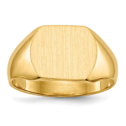 14K Gelbgold Siegelring mit geschlossener Rückseite, 10,5x12,0 mm