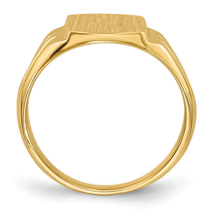 14K Gelbgold Siegelring mit geschlossener Rückseite, 10,5 x 8,5 mm
