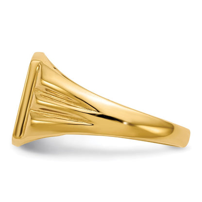 14K Gelbgold Siegelring mit geschlossener Rückseite, 10,5 x 8,5 mm