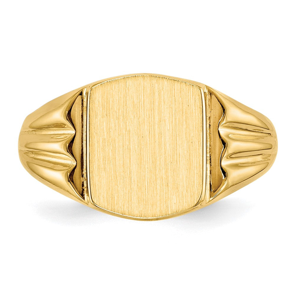 14K Gelbgold Siegelring mit geschlossener Rückseite, 10,5 x 8,5 mm