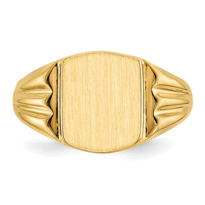 14K Gelbgold Siegelring mit geschlossener Rückseite, 10,5 x 8,5 mm