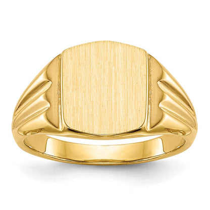 14K Gelbgold Siegelring mit geschlossener Rückseite, 10,5 x 8,5 mm