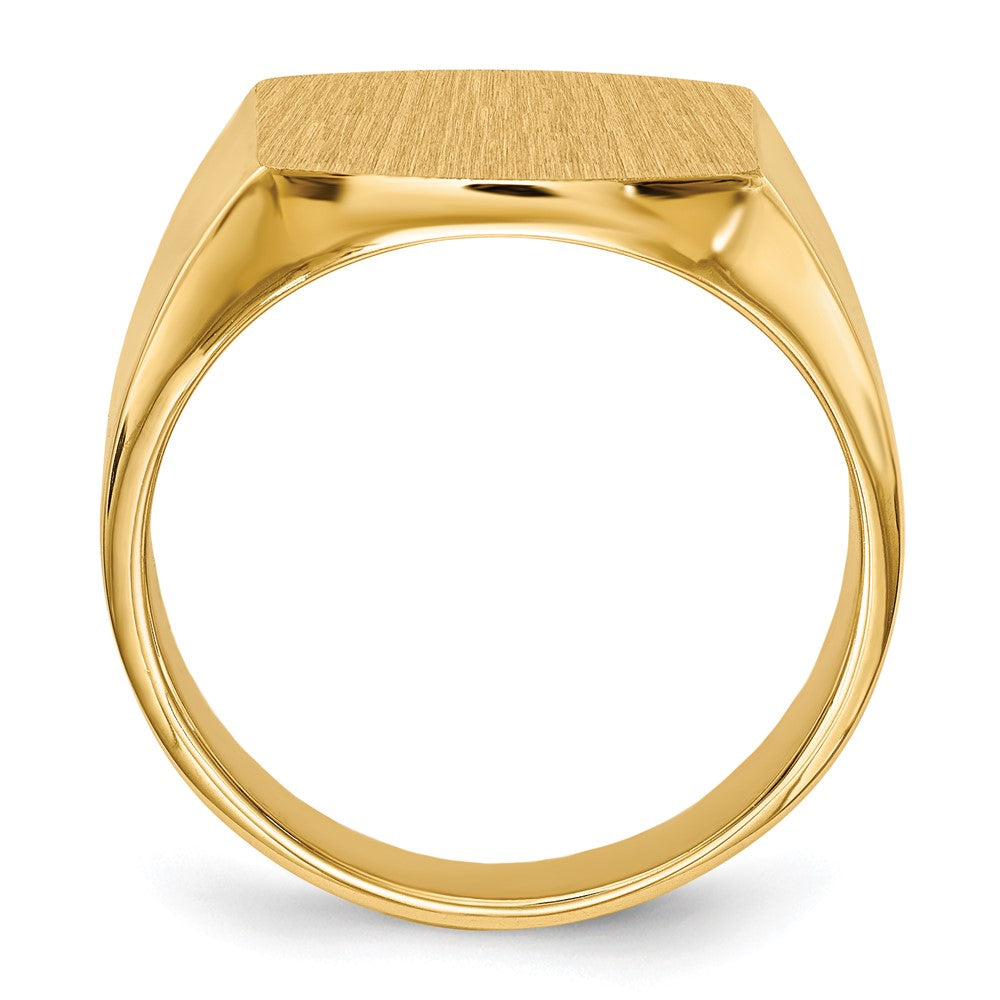 14K Gelbgold Siegelring für Herren mit geschlossener Rückseite, 13,5x14,5mm