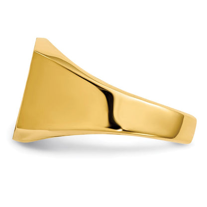 14K Gelbgold Siegelring für Herren mit geschlossener Rückseite, 13,5x14,5mm