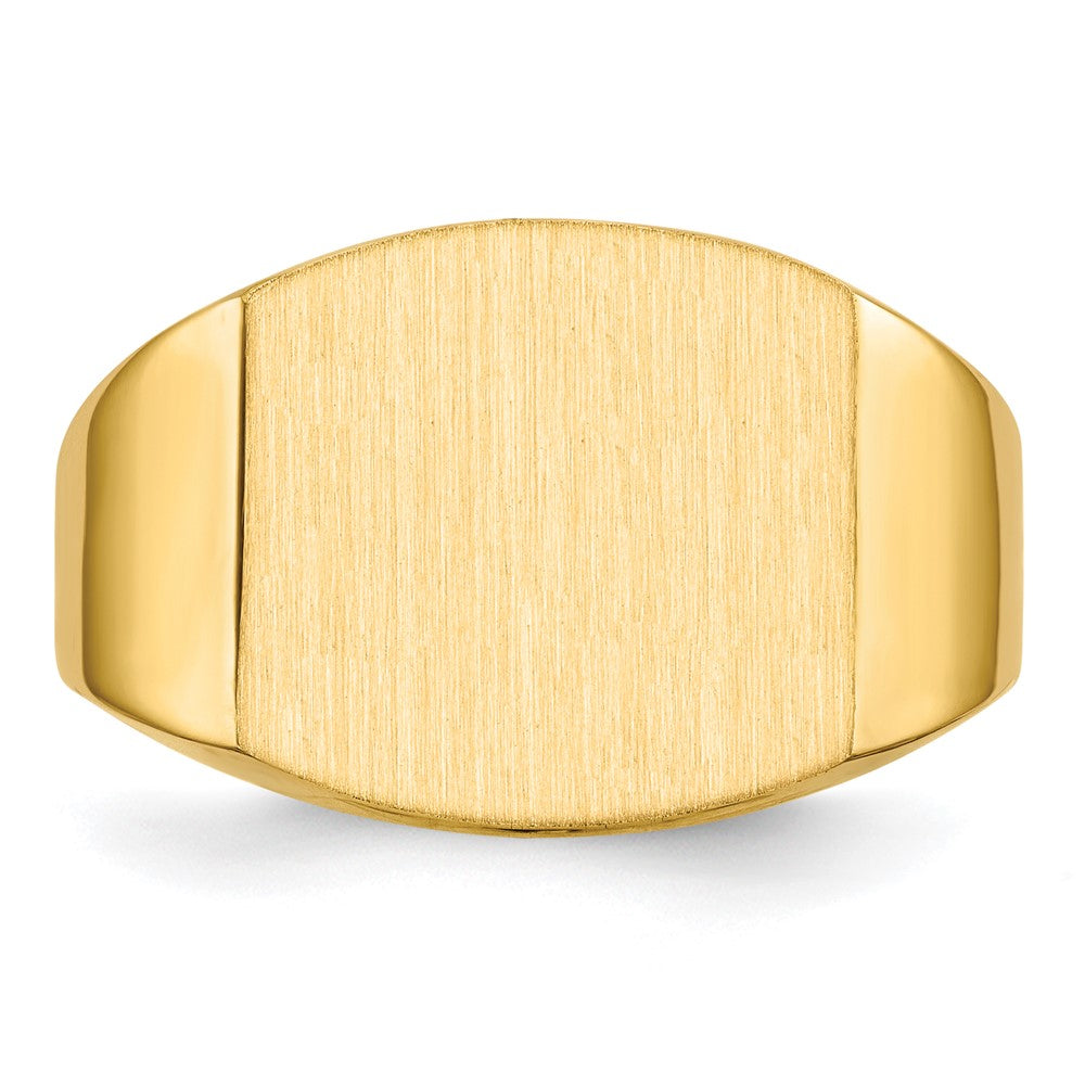 14K Gelbgold Siegelring für Herren mit geschlossener Rückseite, 13,5x14,5mm