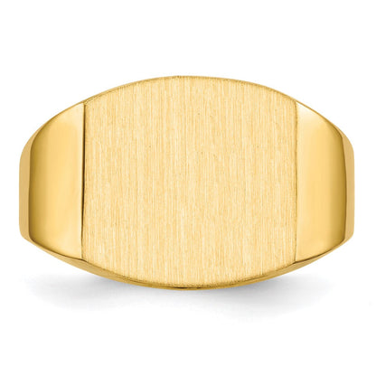 14K Gelbgold Siegelring für Herren mit geschlossener Rückseite, 13,5x14,5mm