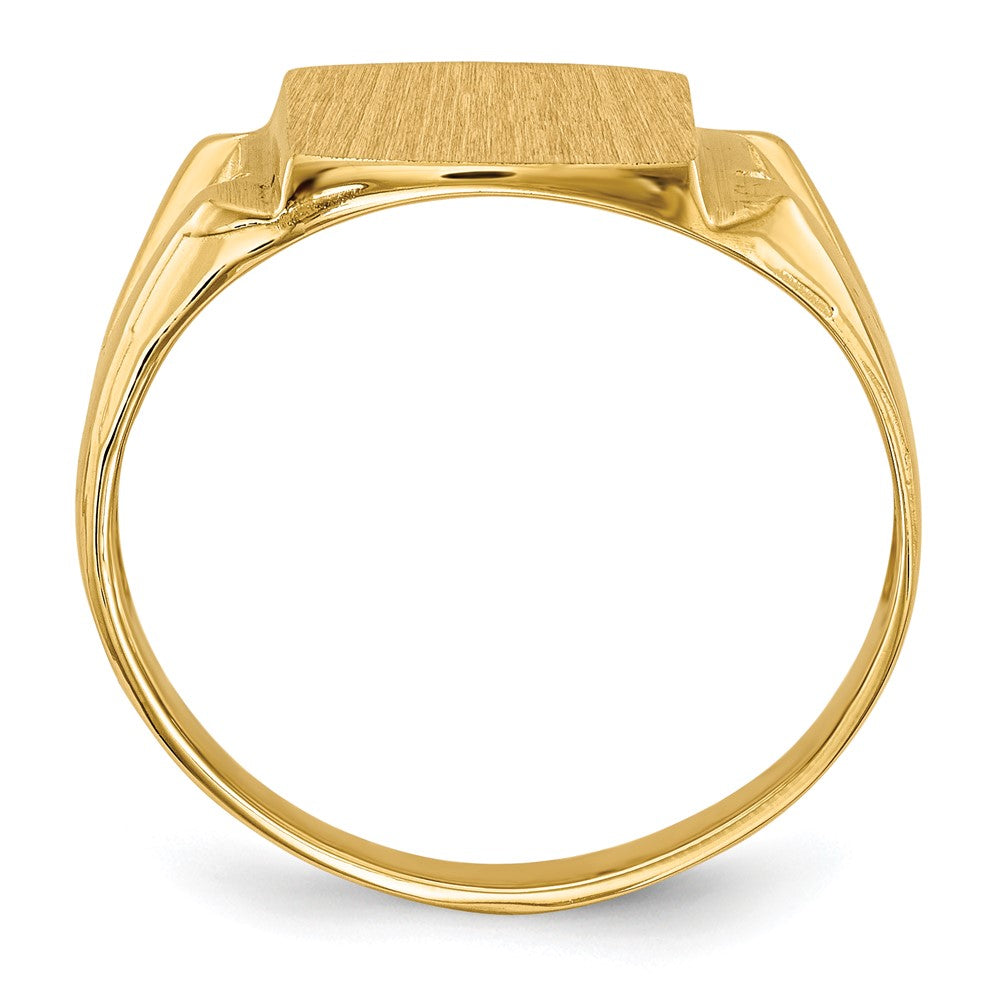 14K Gelbgold 12,0x11,0mm Herren-Siegelring mit echtem AA-Diamant und offener Fassung