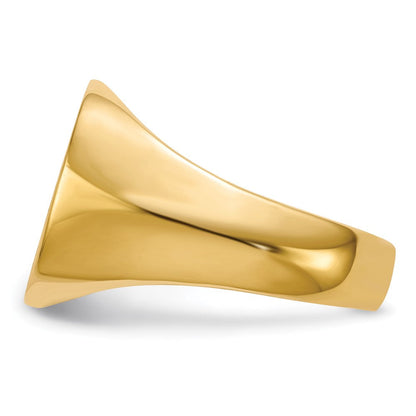 14K Gelbgold 15.0x15.0mm Geschlossen Rückseite A Diamant Herren Siegel Ring