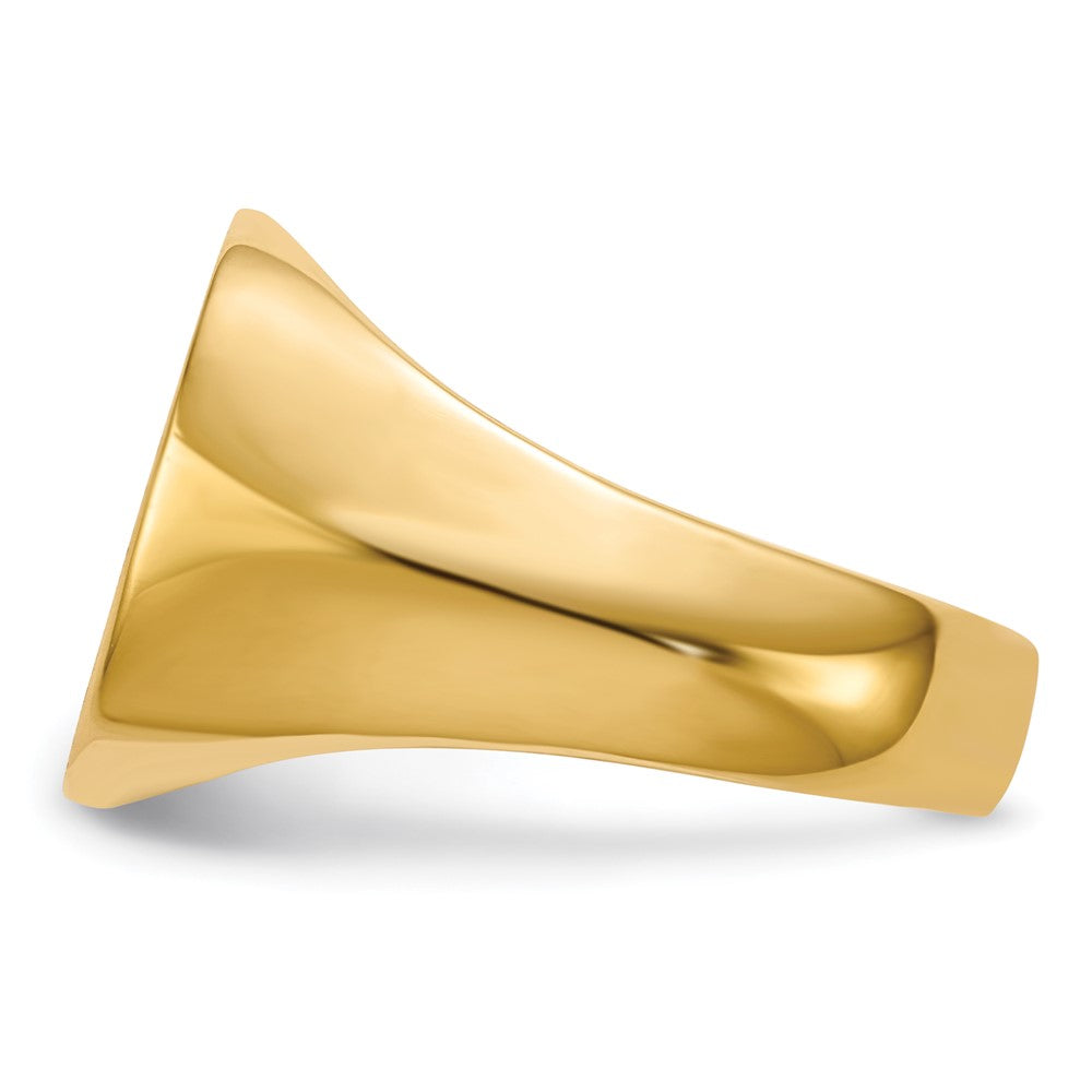 14K Gelbgold 15.0x15.0mm Geschlossen Rückseite Aaa Diamant Herren Siegel Ring