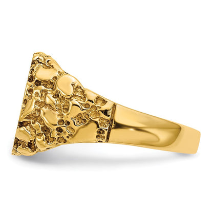 14K Gelbgold 10.0x11.5mm A Diamant Geschlossen Rückseite Siegel Ring
