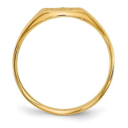 10K Gelbgold 8.0x7.0mm Geschlossen Rückseite Aa Diamant Siegel Ring