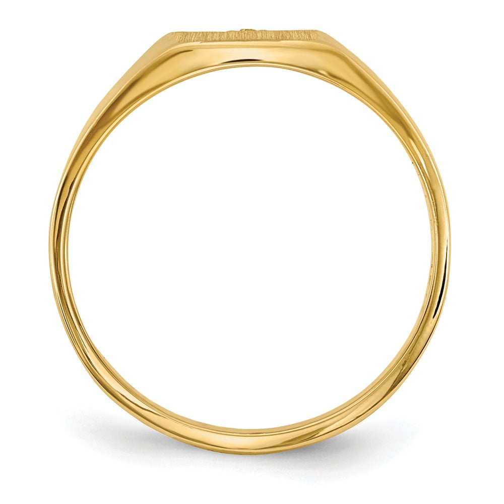 14K Gelbgold 8.0x7.0mm Geschlossen Rückseite A Diamant Siegel Ring