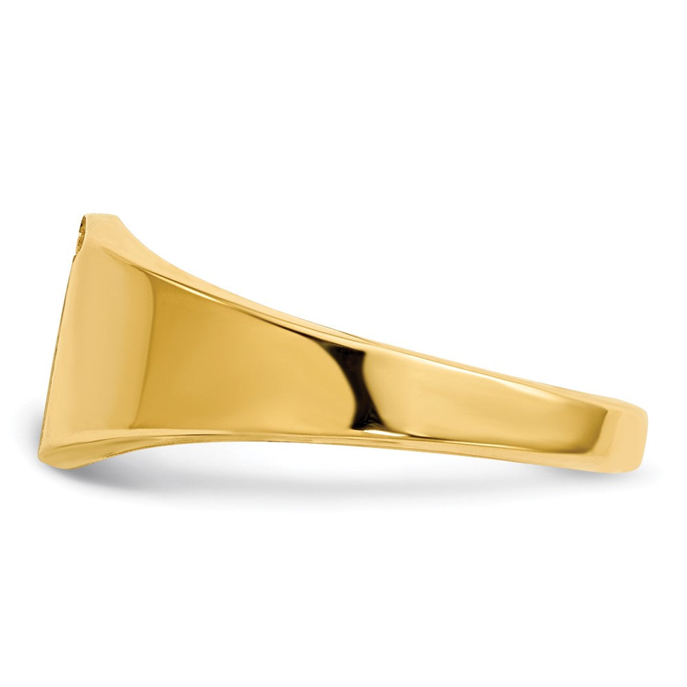 10K Gelbgold 8.0x7.0mm Geschlossen Rückseite Aa Diamant Siegel Ring