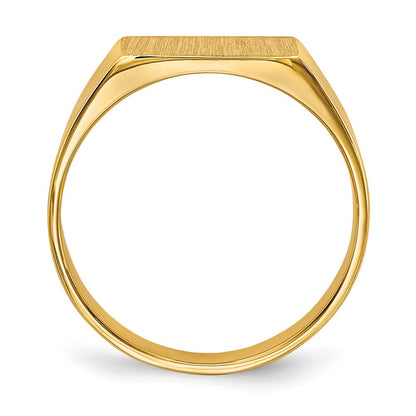 14K Gelbgold Siegelring mit geschlossener Rückseite, 5,5x10,5mm