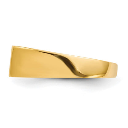 14K Gelbgold Siegelring mit geschlossener Rückseite, 5,5x10,5mm