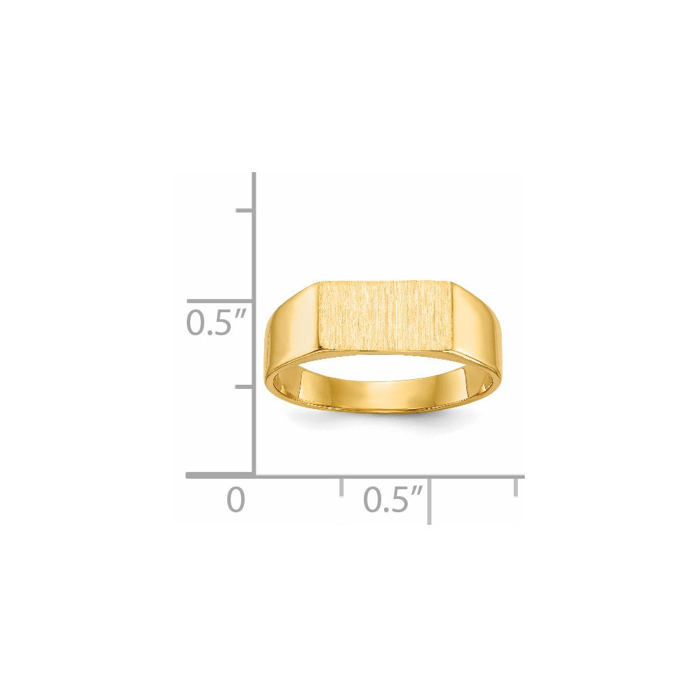 14K Gelbgold Siegelring mit geschlossener Rückseite, 5,5x10,5mm
