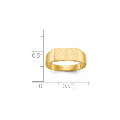 14K Gelbgold Siegelring mit geschlossener Rückseite, 5,5x10,5mm