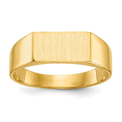 14K Gelbgold Siegelring mit geschlossener Rückseite, 5,5x10,5mm