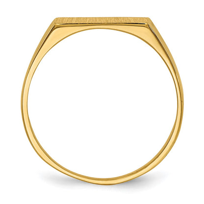 14K Gelbgold Siegelring mit geschlossener Rückseite, 5,5 x 12,0 mm