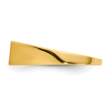 14K Gelbgold Siegelring mit geschlossener Rückseite, 5,5 x 12,0 mm