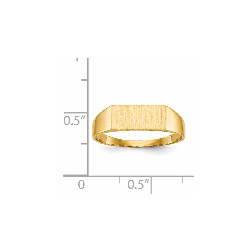 14K Gelbgold Siegelring mit geschlossener Rückseite, 5,5 x 12,0 mm