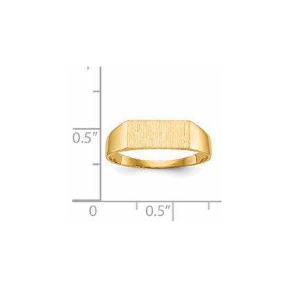 14K Gelbgold Siegelring mit geschlossener Rückseite, 5,5 x 12,0 mm