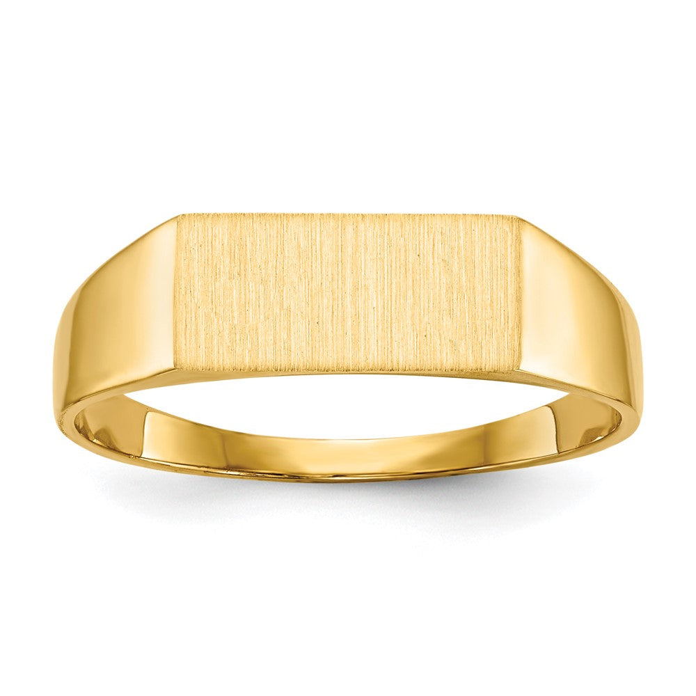 14K Gelbgold Siegelring mit geschlossener Rückseite, 5,5 x 12,0 mm