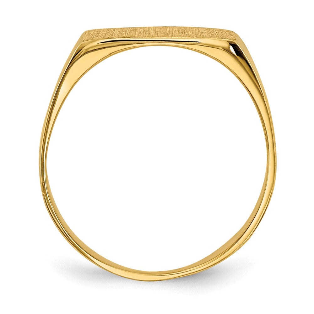 14K Gelbgold Siegelring mit geschlossener Fassung, 6,5x12,5mm
