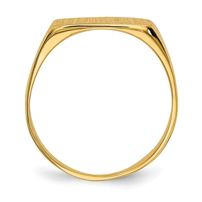 14K Gelbgold Siegelring mit geschlossener Fassung, 6,5x12,5mm