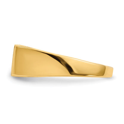 14K Gelbgold Siegelring mit geschlossener Fassung, 6,5x12,5mm
