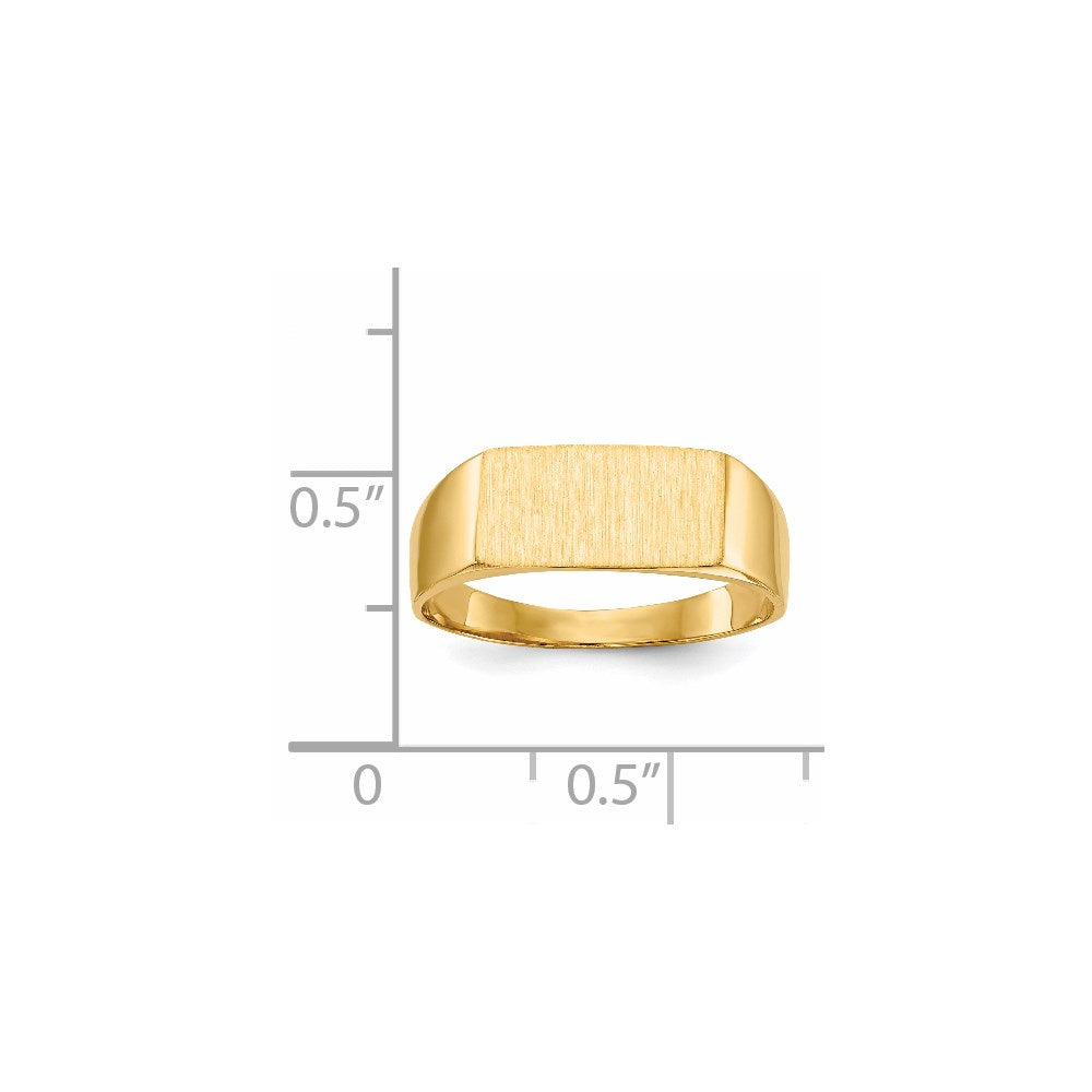 14K Gelbgold Siegelring mit geschlossener Fassung, 6,5x12,5mm
