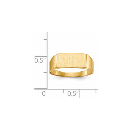 14K Gelbgold Siegelring mit geschlossener Fassung, 6,5x12,5mm