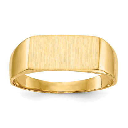 14K Gelbgold Siegelring mit geschlossener Fassung, 6,5x12,5mm