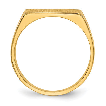 14K Gelbgold Siegelring, 7,0x13,0mm, geschlossene Fassung
